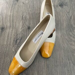 Etienne aigner Cream and Orange Flats